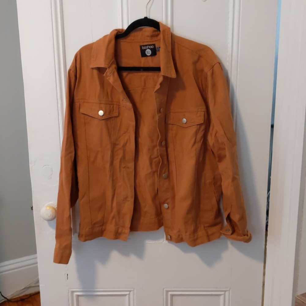 Burnt orange khaki button jacket